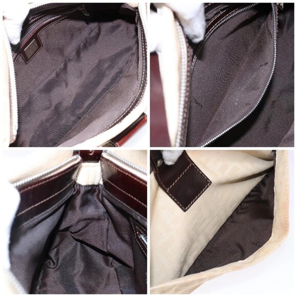 FENDI Zucca Canvas Mamma Baguette Shoulder Bag Beige Silver Auth ep10694 - Picture 15 of 16